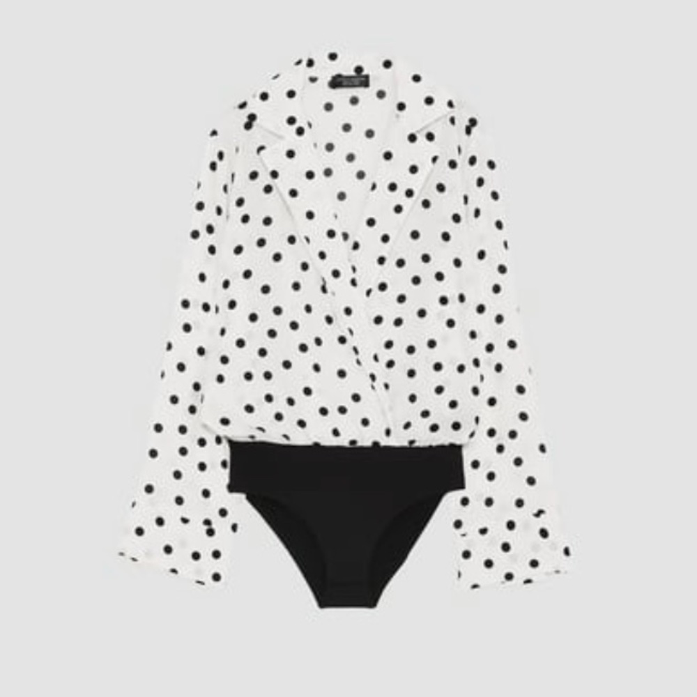 ZARA Polka Dot Bodysuit - Picture 3 of 7